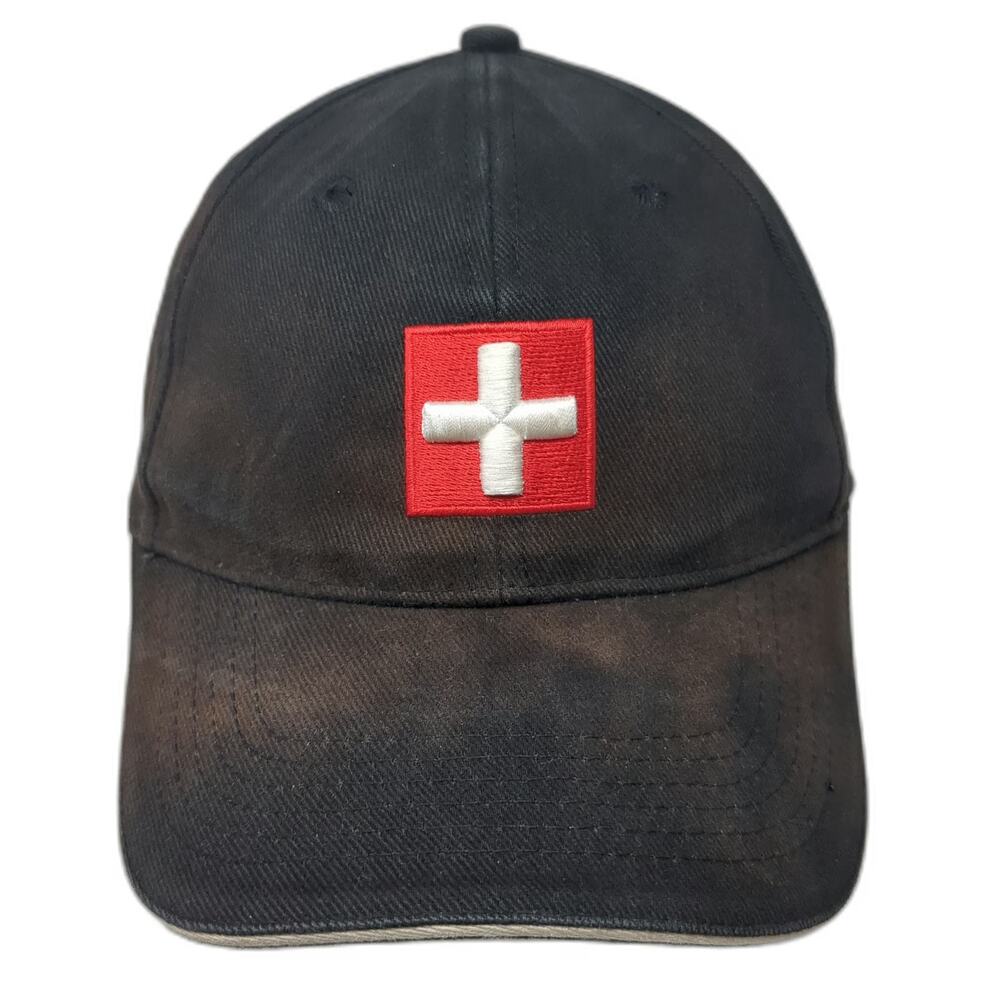 Alberto SA Baseball Cap Black One Size Switzerland Flag Embroidered Shield Hat